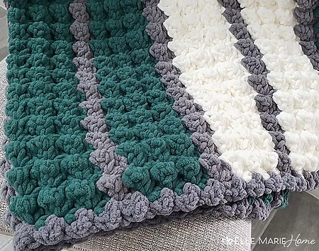 Striped Blanket Stitch Crochet Afghan Free Pattern