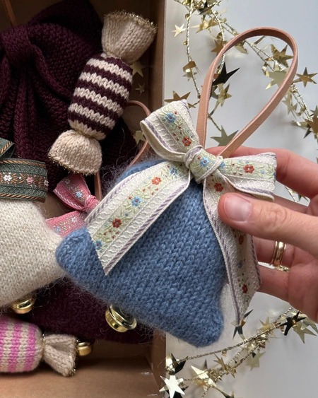 Free Christmas Bell Knitting Pattern PetiteKnit Christmas Bell Ornament