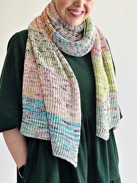 Free Sock Yarn Wrap Knitting Pattern Half-Fisherman’s Rib Scrap Scarf