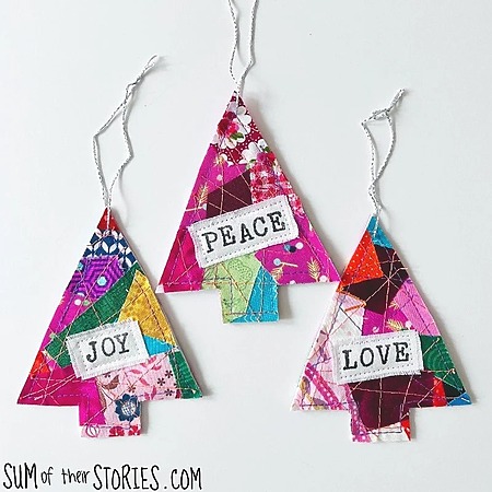 DIY Fabric Scrap Christmas Decorations & Gift Tags