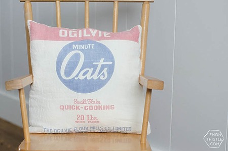 DIY Vintage Grain Sack Pillow Tutorial | Easy Farmhouse Decor