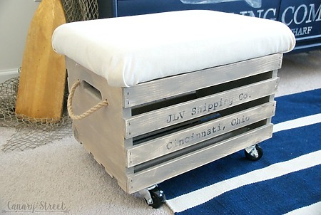 Wood Crate Storage Ottoman DIY Tutorial