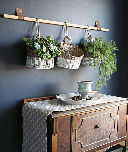 DIY Basket Wall Hanging Tutorial - Boho Entryway Organizer
