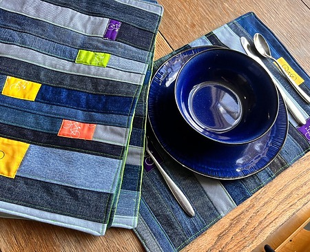 How to Make Placemats from Denim Scraps Tutorial
