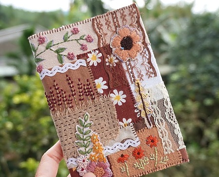 Slow Sewing Project: Hand-Embroidered Fabric Notebook Cover