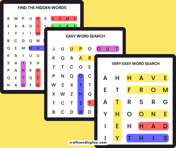 Free Printable Sight Word Puzzles for Kids