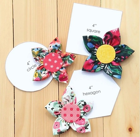easy fabric flowers with 5 petals and contrasting center