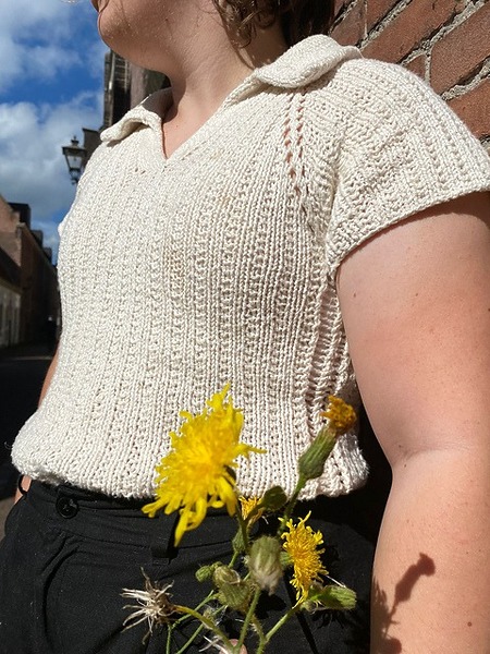 free polo tee knitting pattern - Keep It Breezy Shirt by Alex Butchcrafts