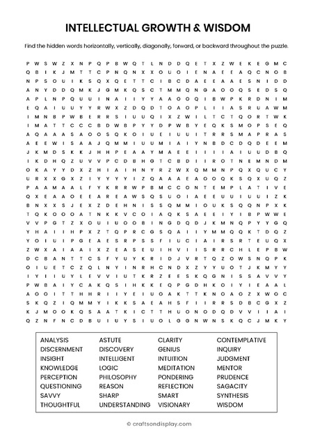 wisdom word search puzzle free