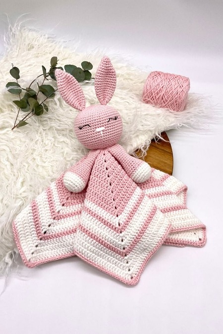 Free Crochet Bunny Lovey Pattern: Easy Security Blanket
