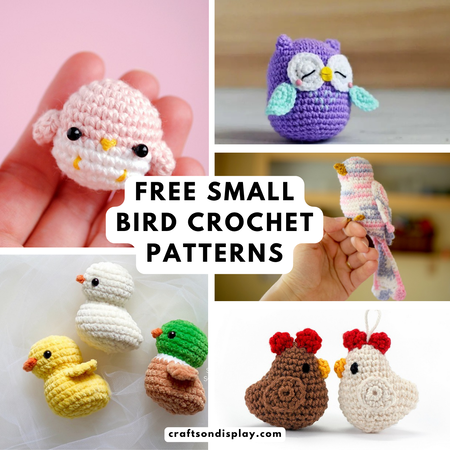 7 fast & free small bird crochet patterns