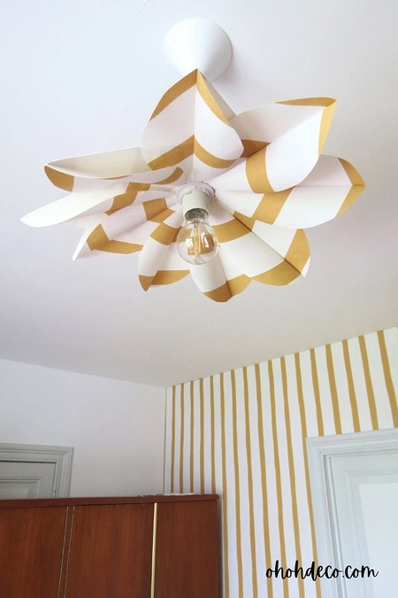Budget-friendly paper lampshade tutorial using wallpaper or cardstock