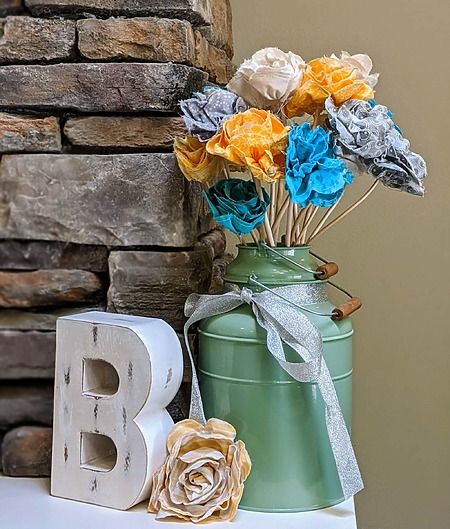 fabric flower bouquet DIY