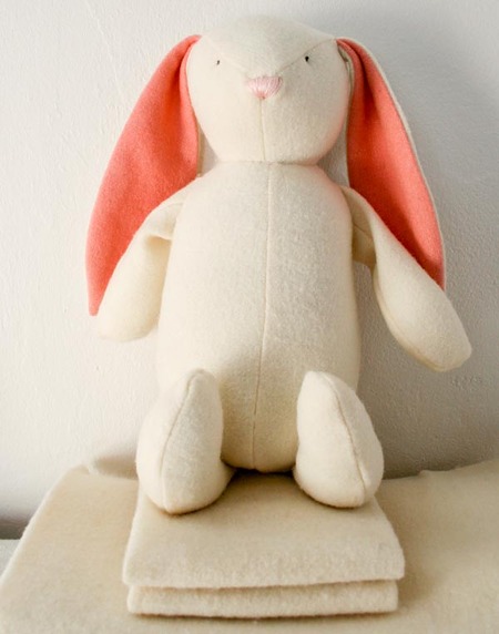 Purl Soho Bunny: A minimalist woolen bunny plushie with a classic, elegant shape