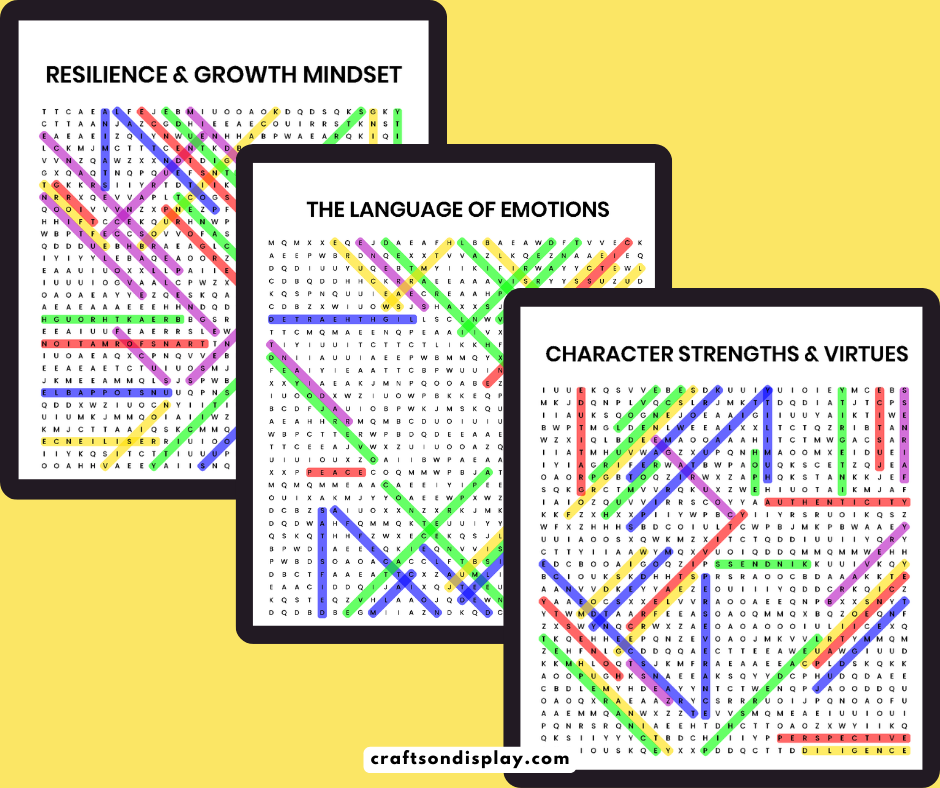 Giant Mindfulness & Positive Psychology Word Search Puzzles