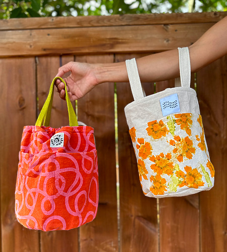 How to sew a drawstring project bag - DIY scrapbusting knitting and crochet bag tutorial