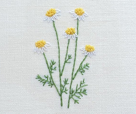 chamomile hand embroidery tutorial for beginners