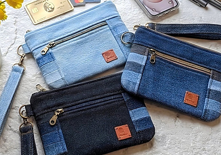 Upcycled jeans wristlet bag tutorial