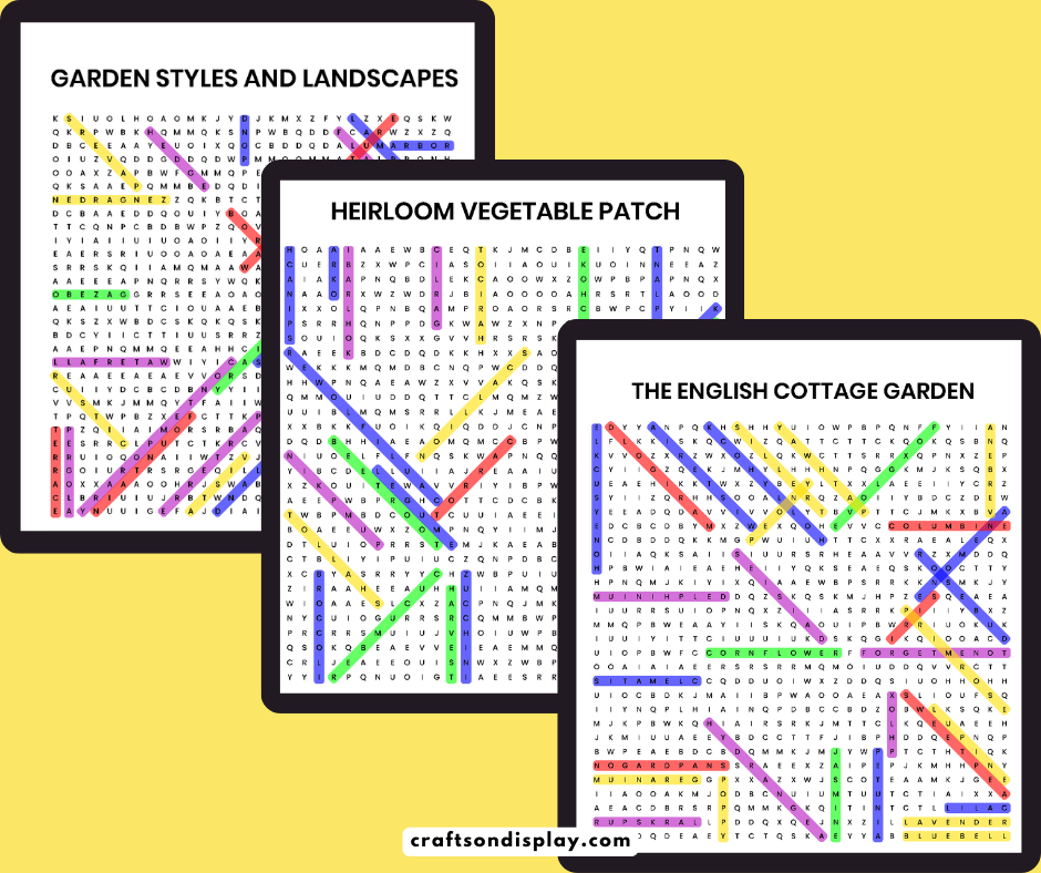 free giant gardening word search puzzles for adults