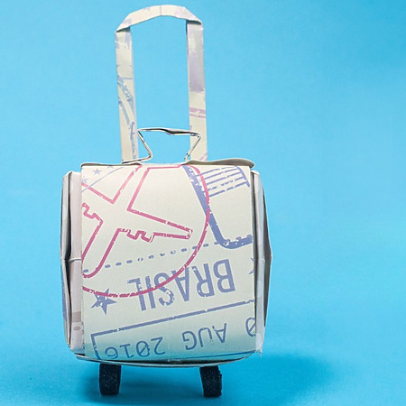 How to make a mini paper suitcase gift box - Easy DIY mini luggage toy for dolls