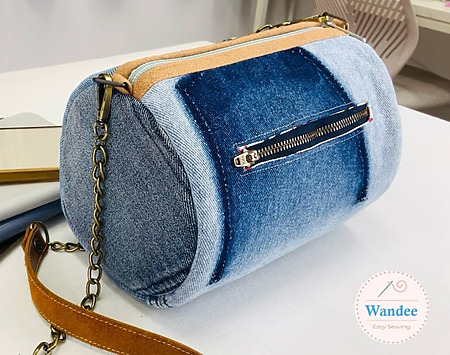 Upcycled jeans shoulder bag sewing tutorial
