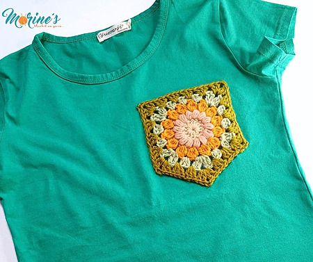 Free Sunflower Crochet Patch Pocket Pattern