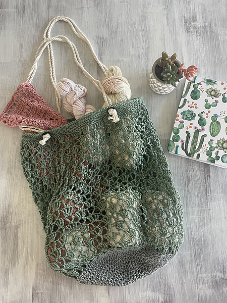 Free journey farmer's market bag crochet pattern - How to crochet a quick lacy mesh market bag