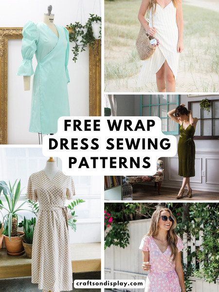 15 free wrap dress sewing patterns for beginners