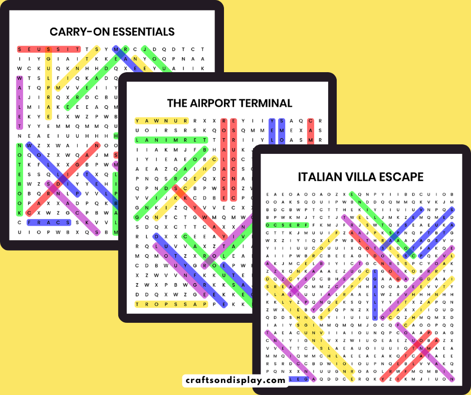 Free Printable Travel Word Search Puzzles for Your Next Flight
