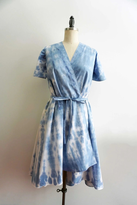 Upcycled Sheet Wrap Dress by Sabrina Lee