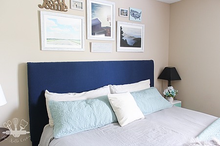 How to make a cheap upholstered headboard - DIY budget friendly bedroom headboard makeover