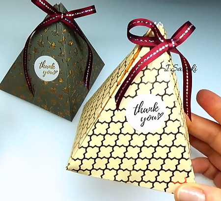 Creative Pyramid Paper Box for Presents DIY Origami Tutorial