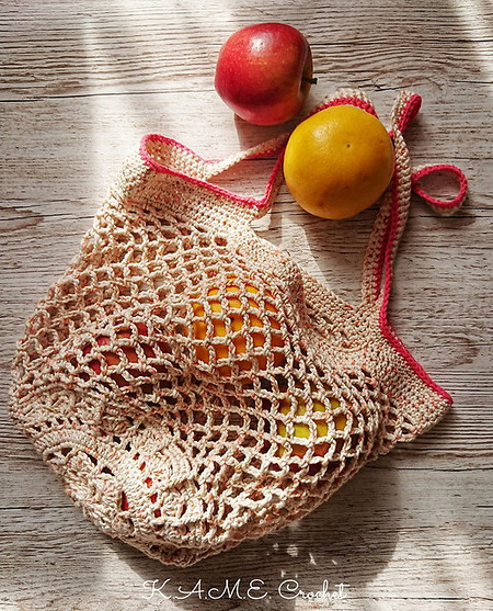 Free sakura market bag crochet pattern - How to crochet a mandala bottom market bag