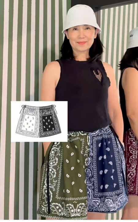 DIY shorts from four bandanas - sewing tutorial