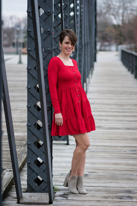 Free knit dress pattern with sleeve options - How to sew an easy square neck knit dress