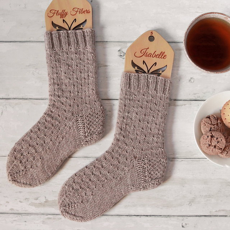 Free Biscuit socks knitting pattern - How to knit easy DK weight textured house socks