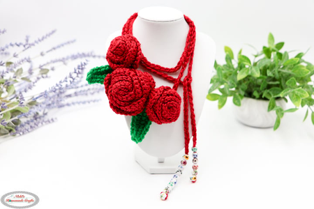 Free Crochet Flower Necklace Pattern + Video Tutorial &ndash; The Rose Choker