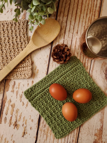 Free homestead dishcloth crochet pattern - How to crochet a textured cotton dishcloth