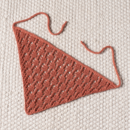 How to knit an i-cord edge lace bandana free knitting pattern - DIY sport weight cotton triangle hair scarf pattern