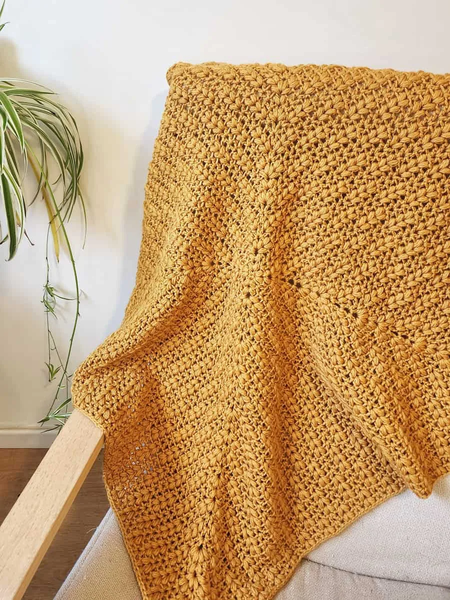 Free waves of grain square crochet baby blanket pattern - How to crochet a center out textured baby blanket