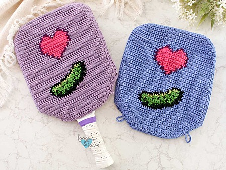 Free colorwork pickleball paddle cover crochet pattern - How to crochet an intarsia pickleball paddle case