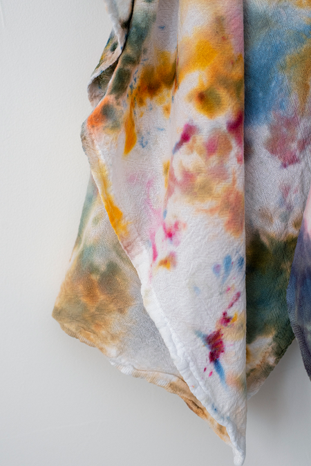 DIY colorful ice tie dye dish towel tutorial