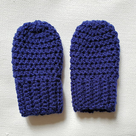 Free easy-on no-scratch baby mittens crochet pattern - How to crochet adjustable newborn no-scratch mittens