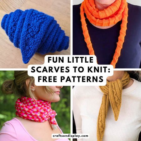 Free mini scarf knitting patterns for quick stash busting - Small textured scarf knitting patterns to make with one skein