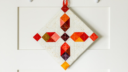 Patchwork Table Trivet Potholder: Free Sewing Pattern for Scraps and Pre-Cut Squares - free oversized scrap fabric hot pad sewing pattern