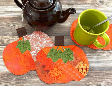 How to Sew Quilted Pumpkin Coasters (Easy Fall DIY) Free Patter