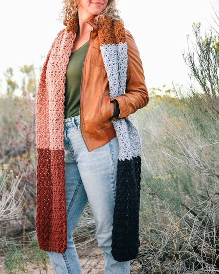 fast five-hour chunky scarf pattern by Make and Do Crew