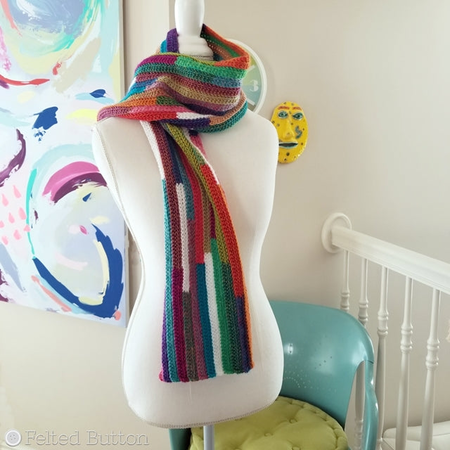 herringbone stitch scarf project from Felted Button