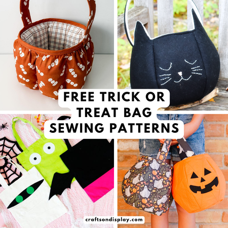 Free trick or treat bag sewing patterns for Halloween