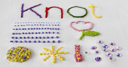 Free French knot embroidery sampler pattern - How to master French knots in hand embroidery